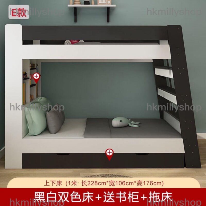 A&0533上下床 碌架床 子母床帶拖床 高低床 上下同寬組合床 兒童床 帶櫃桶抽屜 收納床 儲物床 - Image 9