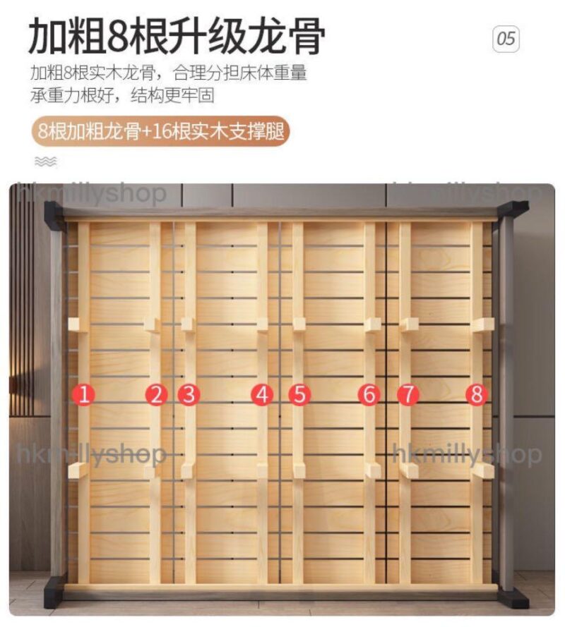 A&0540實木床雙人床單人床床架全新包送貨白色床架超強承重 - Image 7