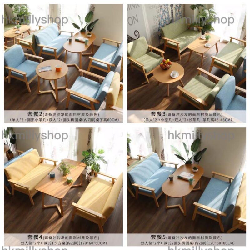 A&0558實木梳化沙發單人位雙人位三人位咖啡店梳化休閒椅店面休息椅 - Image 8