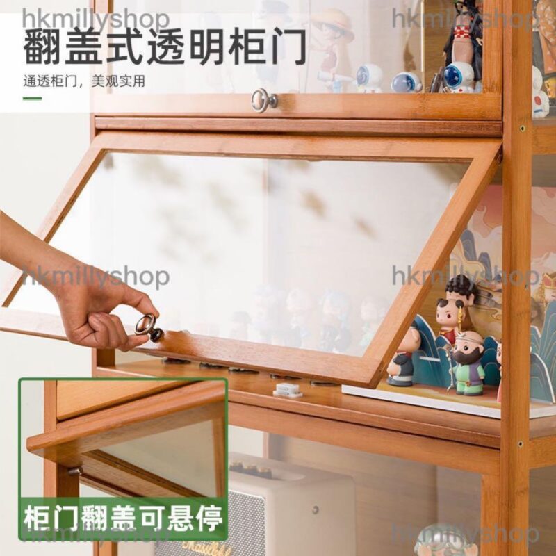 A&0584楠竹材質亞克力透明仿玻璃書櫃儲物櫃收納櫃 - Image 7