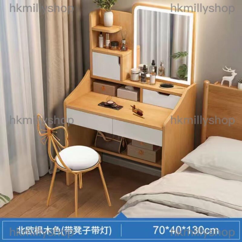 A&0586梳妝台 化妝枱 化妝品收納櫃 收納枱 化妝桌子 臥室書桌 - Image 7