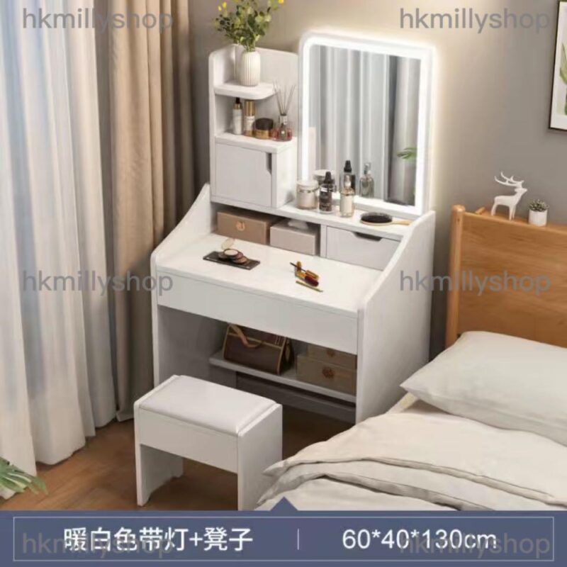 A&0586梳妝台 化妝枱 化妝品收納櫃 收納枱 化妝桌子 臥室書桌 - Image 6