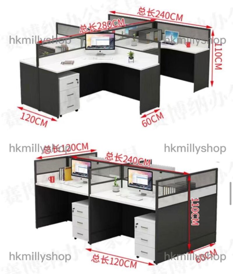 A&0591卡座辦公桌職員工作台屏風隔斷枱電腦枱組合枱全新包送貨 - Image 11