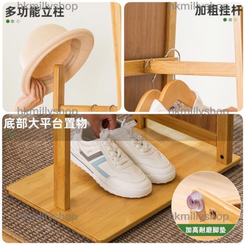 A&0596全身鏡衣櫃 落地化妝鏡 穿衣鏡 試衣鏡衣帽架組合 落地鏡 衣帽櫃 - Image 7