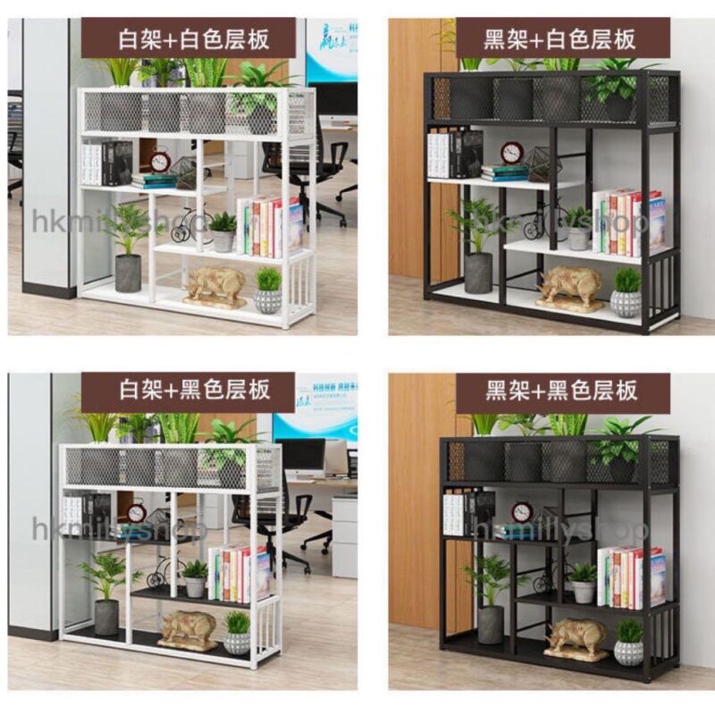 A&0614玄關架 置物架 鐵藝書架 展示架 落地花架子 文件櫃 文件架 辦公室儲物櫃 收納架 - Image 7