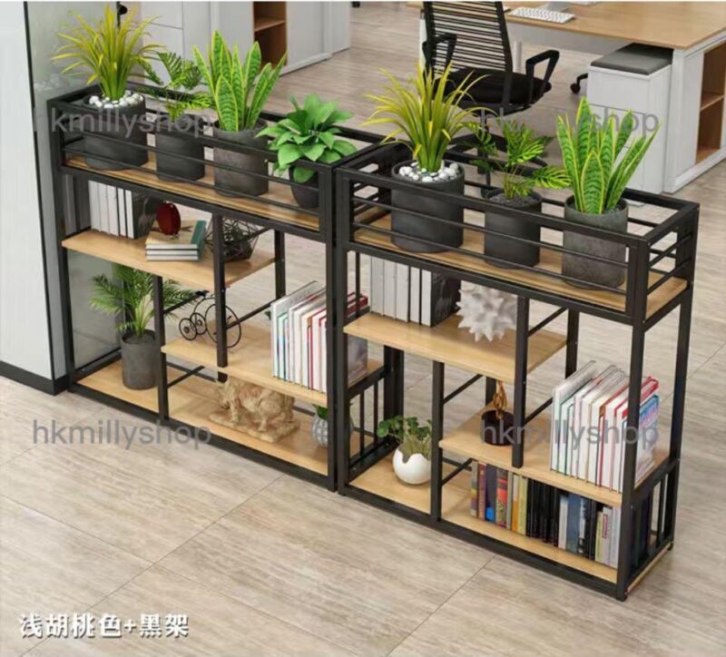 A&0614玄關架 置物架 鐵藝書架 展示架 落地花架子 文件櫃 文件架 辦公室儲物櫃 收納架 - Image 3