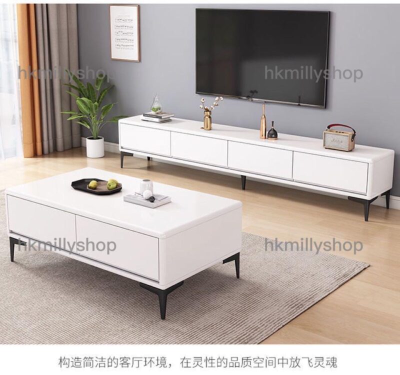 A&0623實木進口橡膠木電視櫃茶几組合櫃 - Image 3