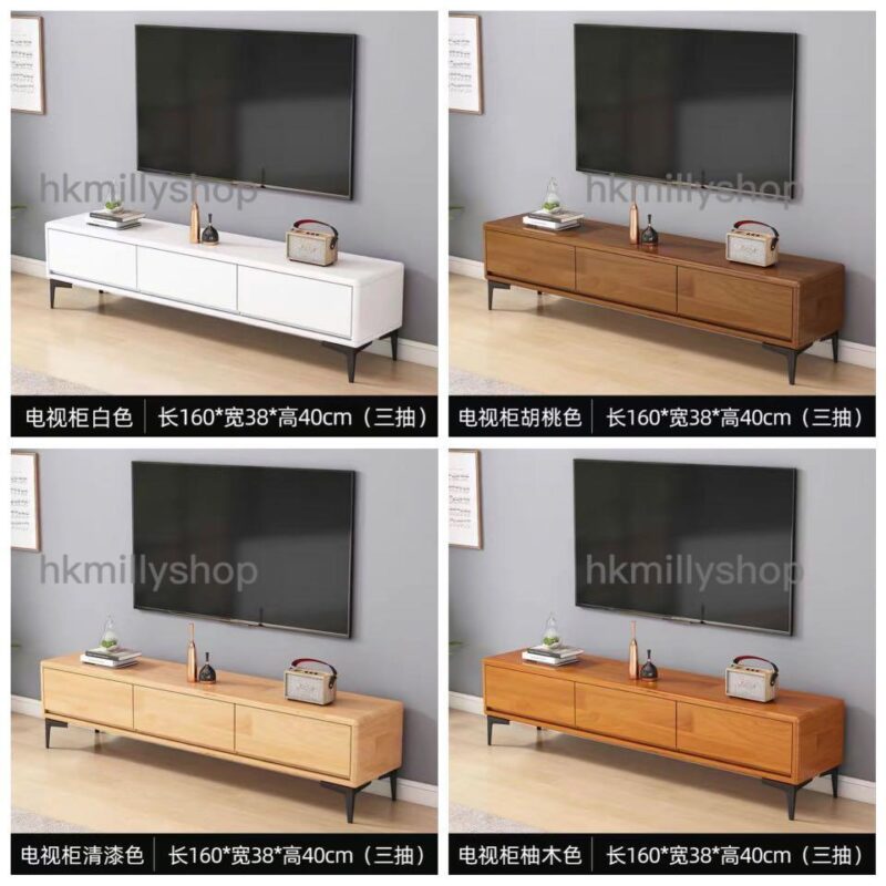 A&0623實木進口橡膠木電視櫃茶几組合櫃 - Image 8