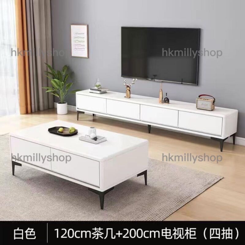 A&0623實木進口橡膠木電視櫃茶几組合櫃 - Image 9