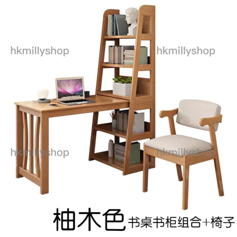 A&0630實木書檯書架組合 L型書桌 電腦椅 電腦枱 寫字台 組合枱櫃 - Image 8