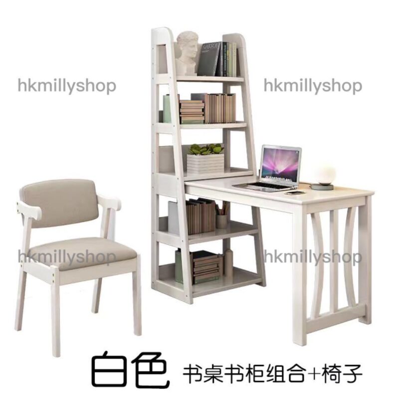 A&0630實木書檯書架組合 L型書桌 電腦椅 電腦枱 寫字台 組合枱櫃 - Image 9