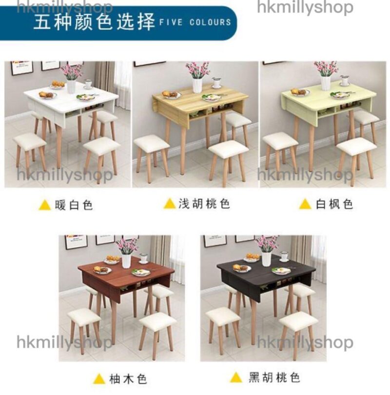 A&0649折疊餐枱 餐桌餐椅組合 餐枱椅 食飯枱 摺枱 餐凳 食飯檯 餐廳桌子 - Image 8