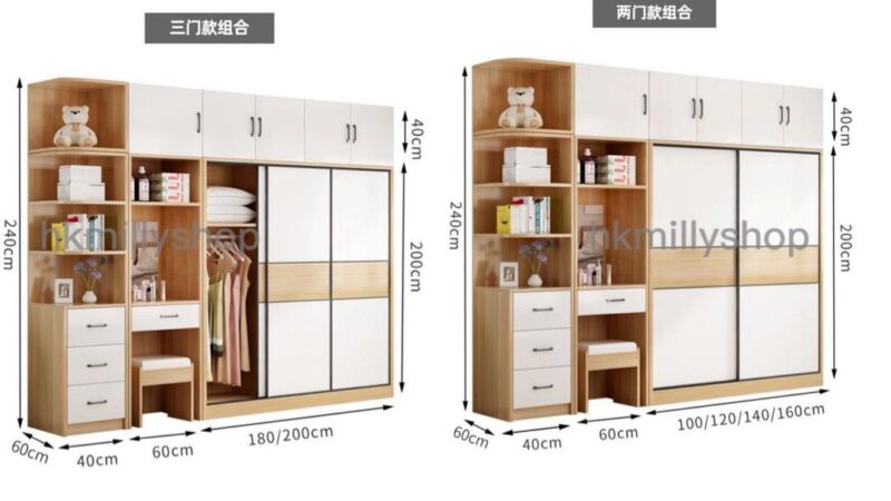 A&0668趟門衣櫃 推拉門衣櫃 移動門 梳妝台書檯組合櫃 大容量衣櫃 - Image 11