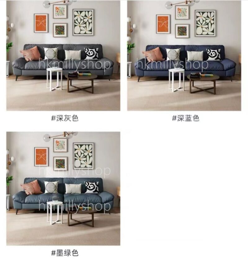 A&0703梳化床科技皮免洗沙發床 棉麻布藝梳化床 可躺雲朵布藝客廳奶油風格小戶型專用沙發 - Image 5