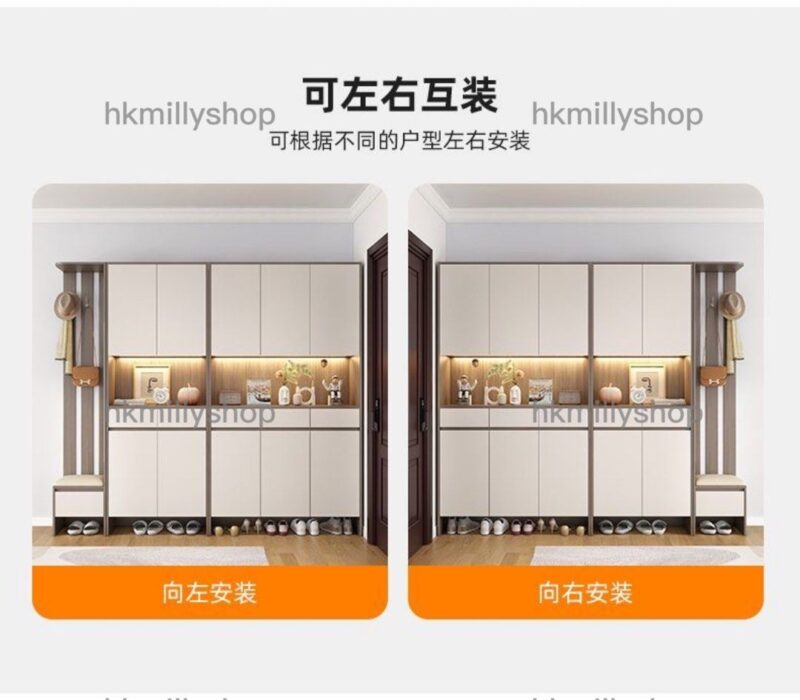 A&0726鞋櫃 玄關櫃 衣帽櫃 入門櫃 門廳櫃 隔斷櫃 屏風櫃 換鞋凳一體鞋櫃 入戶多層收納櫃 儲物櫃 - Image 5