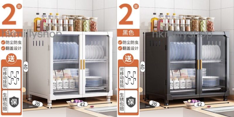 A&0727廚房碗櫃 瀝水架 收納架 廚房置物架 收納盒 實用實惠碗碟櫃 茶水櫃 杯子盤子收納盒 - Image 4
