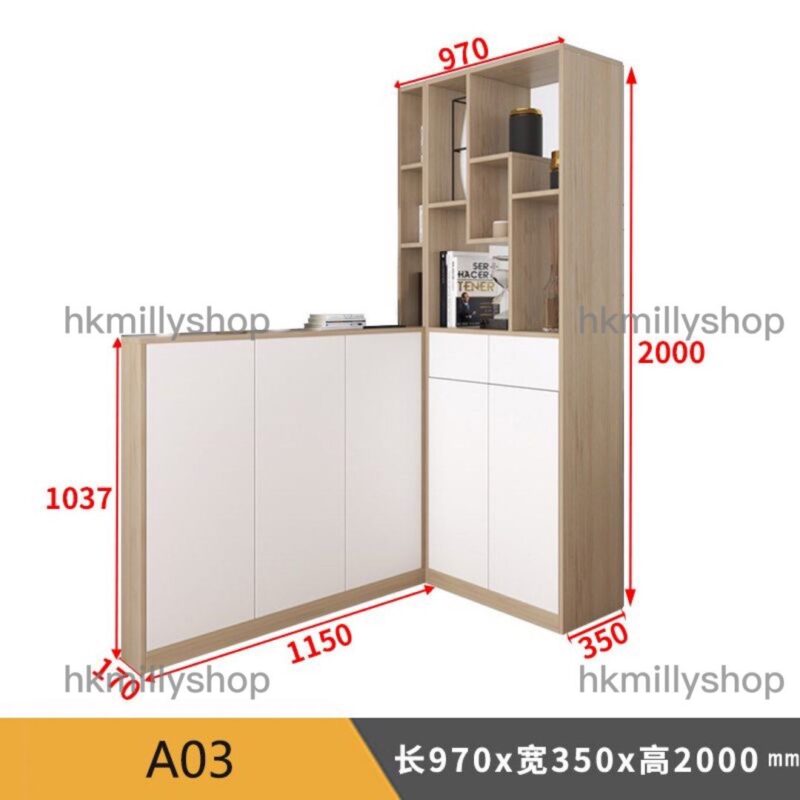 A&0735大容量鞋櫃轉角鞋櫃屏風玄關櫃入門鞋櫃換鞋凳組合櫃多功能隔斷櫃拐角一體儲物櫃鞋架掛衣架 - Image 10