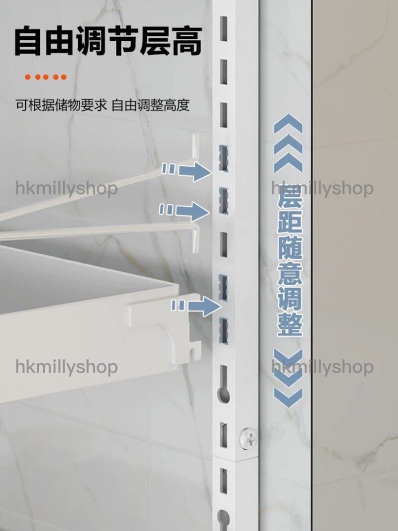 A&0740免打孔置物架 墻後收納架 調料架 櫥櫃 壁櫃 窄櫃 夾縫櫃 多層加高收納架 隨意組合架 鐵藝置物架 - Image 5
