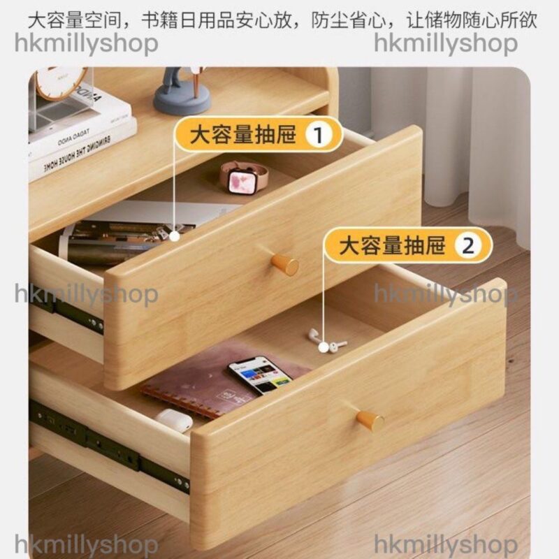 A&0756實木床頭櫃 臥室收納櫃 儲物櫃 書架書櫃 落地置物架 床頭組合櫃 - Image 8