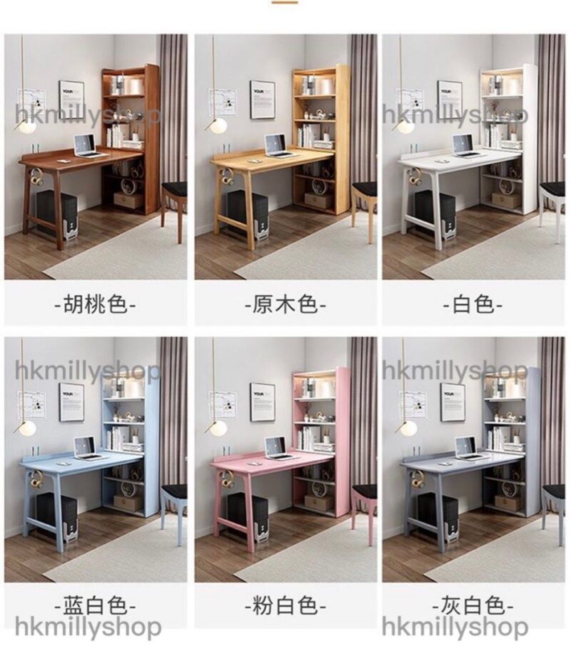A&0761實木書桌書枱書架一體組合櫃兒童書桌學習桌轉角書桌電腦桌寫字台 - Image 9