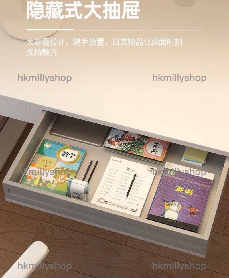 A&0793兒童書桌椅組合 可調節高低 多功能書台 升降桌子 書桌書架組合 手搖升降 - Image 3