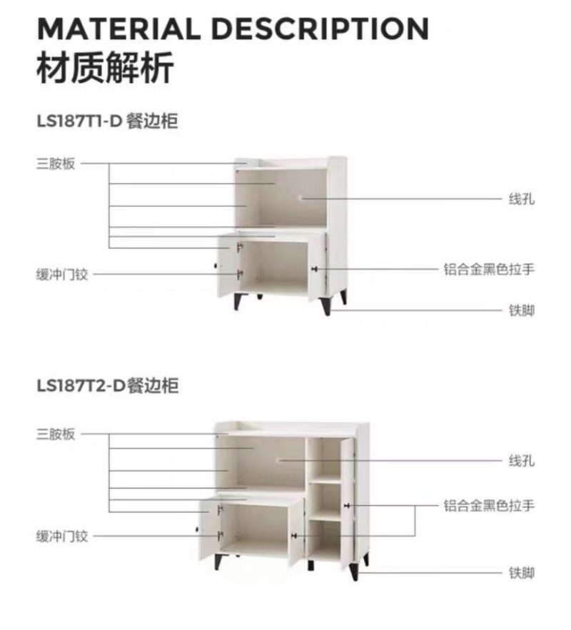 A&0846餐邊櫃 廚房收納櫃 碗櫃 烤爐收納架 茶水櫃 櫥櫃 簡約木製落地置物櫃 - Image 6
