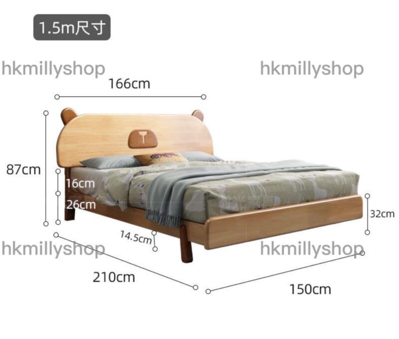 A&0908實木兒童床 雙人床 公主床 寶寶床 baby bed 可愛卡通床 - Image 10
