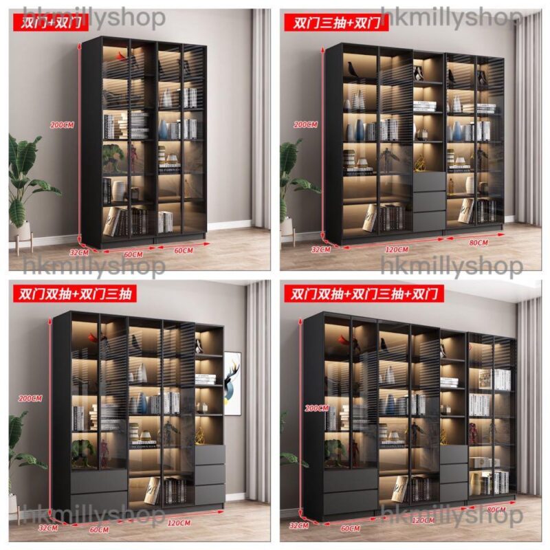A&1002書櫃 玻璃櫃 展示櫃 透明櫃 酒櫃 餐邊櫃 收納櫃 儲物櫃 落地置物櫃 加高櫃子 高身酒櫃 手辦櫃 - Image 9