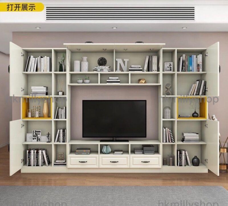 A&1023高身電視櫃 墻櫃 電視櫃背景墻一體櫃 組合櫃 - Image 4