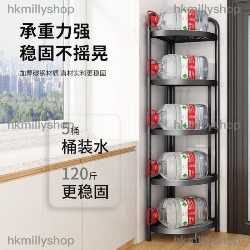 A&1030免安裝廚房收納架 鍋架 三角架 多層折疊收納架 置物架 落地架 折疊架 墻角多功能儲物架 - Image 4