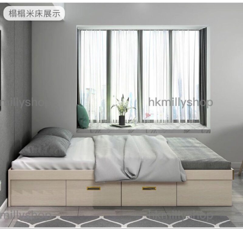 A&1034簡約榻榻米床 高箱床 油壓床 氣壓床 衣櫃床 一體床 組合床 儲物床 收納床架 櫃桶床架 - Image 5