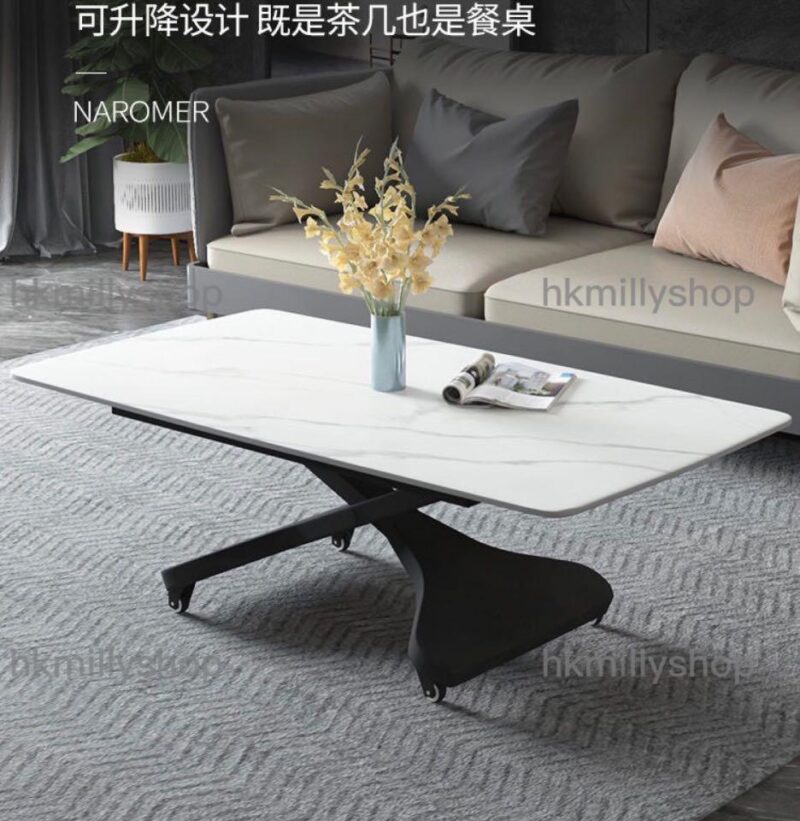 A&1063岩板升降餐枱 餐桌 升降茶几 多功能茶几秒變餐枱 - Image 7