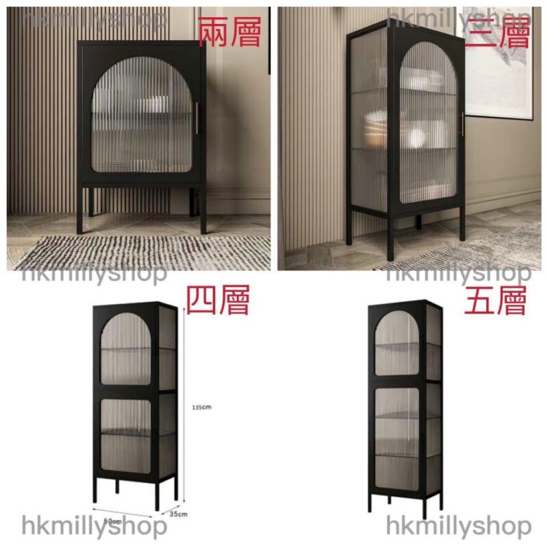 A&1090床頭櫃 儲物櫃 收納櫃 餐邊櫃 多層置物櫃 展示櫃 長虹玻璃櫃 輕奢茶水櫃 碗櫃 酒櫃 斗櫃 - Image 9