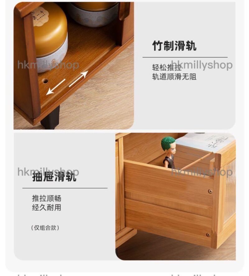 A&1116電視櫃 客廳收納櫃 楠竹材質儲物櫃 置物櫃 落地櫃 組合地櫃 邊櫃 - Image 4