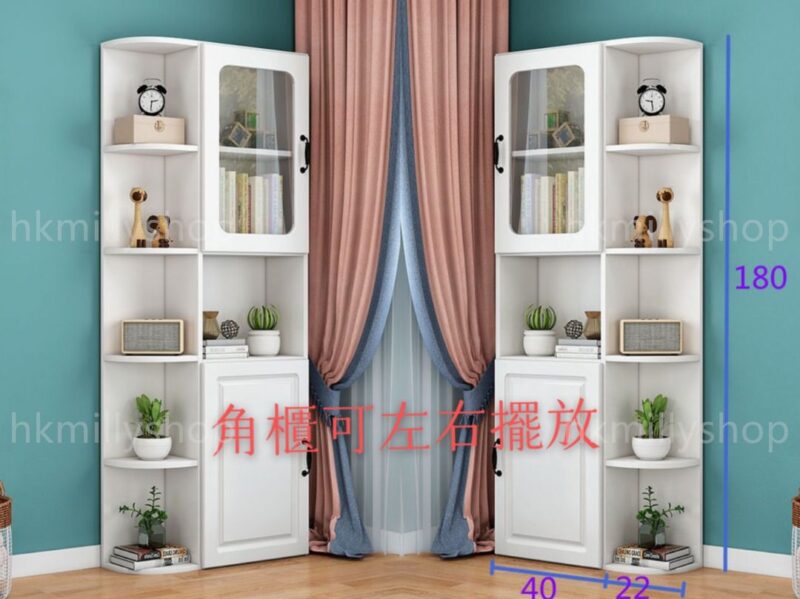 A&1156三角書櫃 臥室櫃 角落櫃 邊櫃 兒童書架 墻邊櫃 置物架 酒櫃 儲物櫃 餐邊櫃 - Image 6
