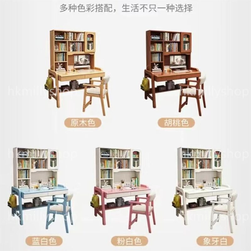 A&1182書桌書櫃實木枱可升降書桌椅寫字枱學習桌寫字桌辦公枱書架 - Image 4