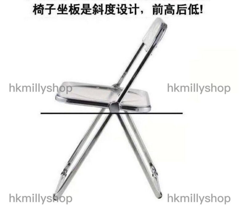 A&1277透明餐椅 拍照椅子 折疊椅 摺椅 靠背椅 便捷辦公電腦椅 家用椅子 - Image 9