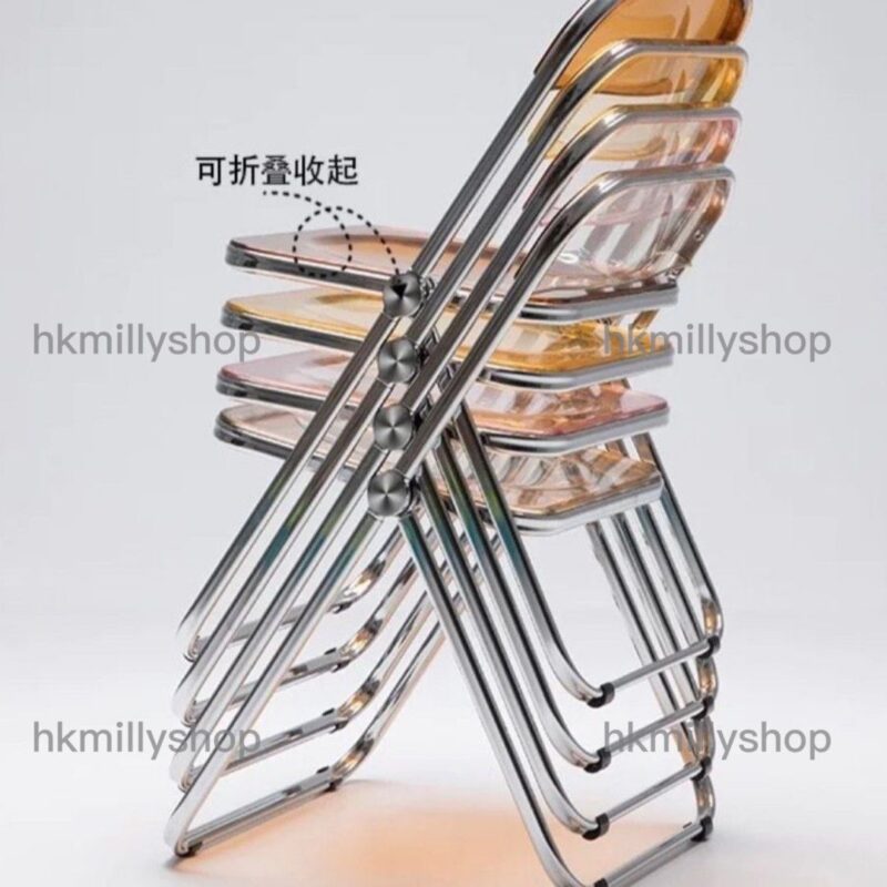A&1277透明餐椅 拍照椅子 折疊椅 摺椅 靠背椅 便捷辦公電腦椅 家用椅子 - Image 10