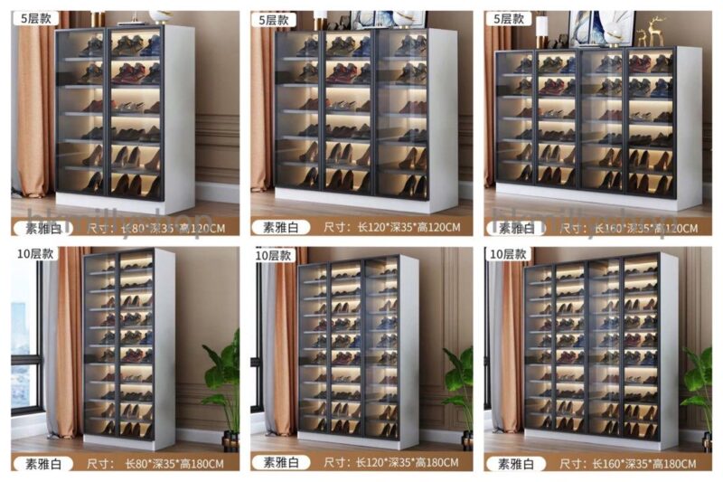 A&1282高身鞋櫃 玻璃門鞋架 透明展示櫃 鋼化玻璃收納櫃 - Image 10