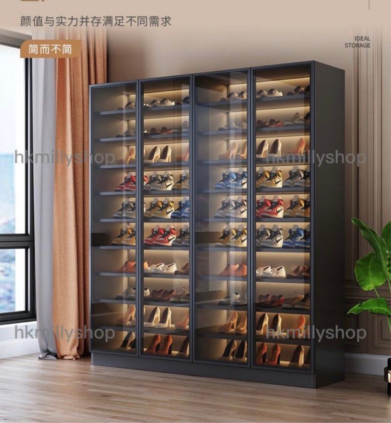 A&1282高身鞋櫃 玻璃門鞋架 透明展示櫃 鋼化玻璃收納櫃 - Image 4