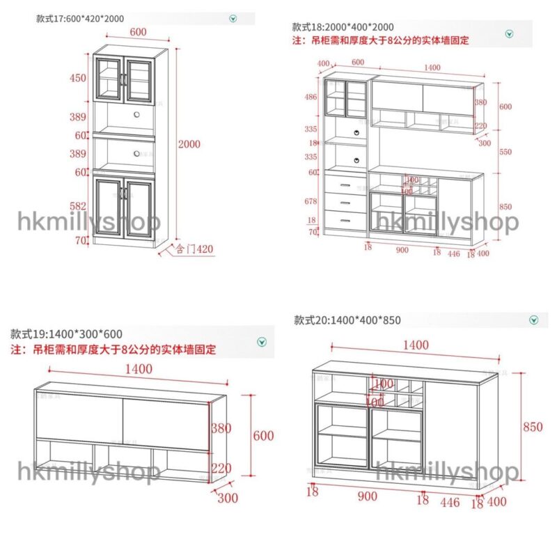 A&1290餐邊櫃 微波爐櫃子 廚房電器收納櫃 歐式烤箱櫃 櫥櫃 歐式櫃子 定制櫃全新包送貨 - Image 7