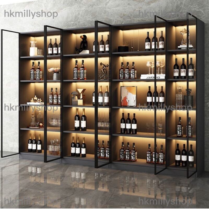 A&1292酒櫃 餐邊櫃 客廳展示櫃 餐廳收納櫃 儲物櫃 玻璃門櫃 高身櫃 茶水櫃 - Image 2