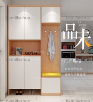 A&1293鞋櫃 入門櫃 衣帽架 高身鞋櫃 入門櫃 門廳櫃 隔斷櫃 玄關櫃 入戶櫃 門口儲物櫃 收納櫃 大容量鞋櫃 鞋架 簡約大氣置物櫃 全新包送貨