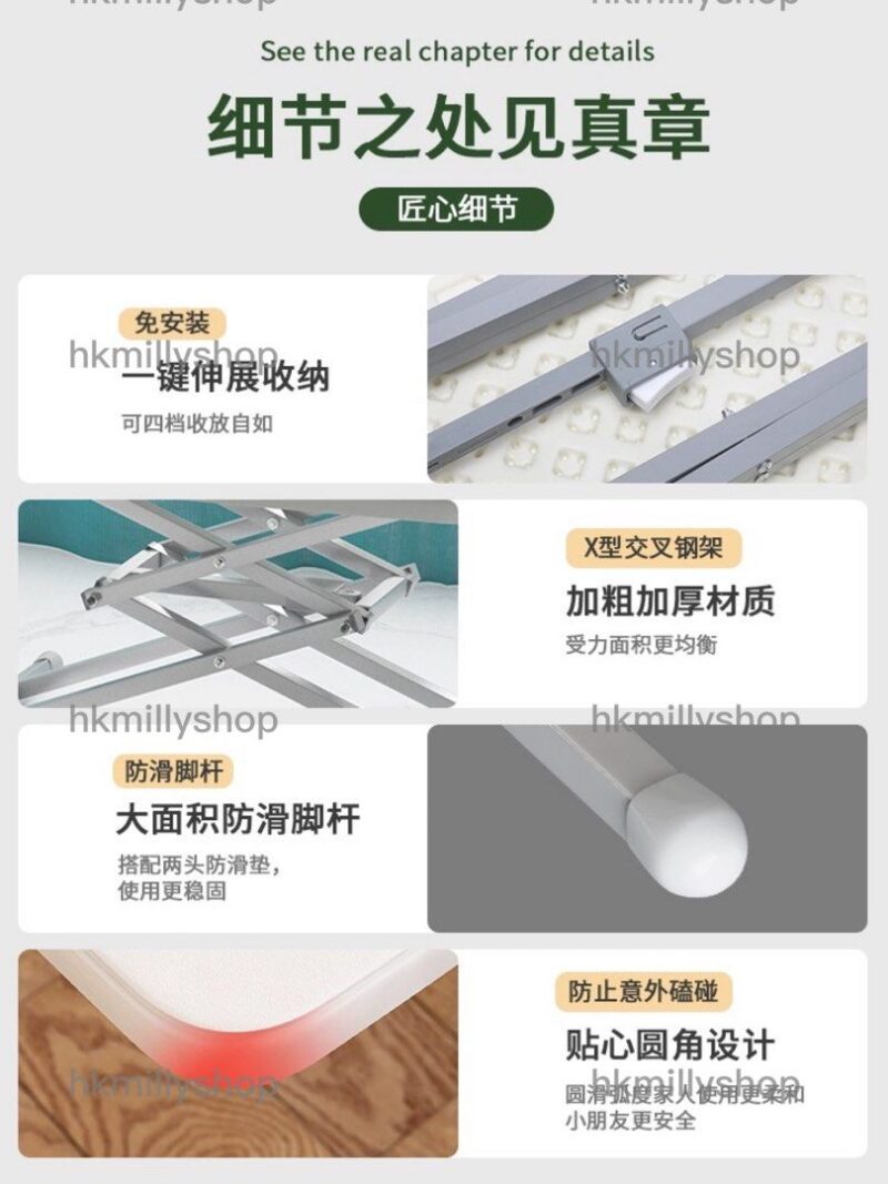 A&1302折疊桌子 餐桌 寫字枱 升降枱 簡便桌子 書桌 咖啡桌 便捷式茶几 電腦桌多用途小桌子 - Image 8