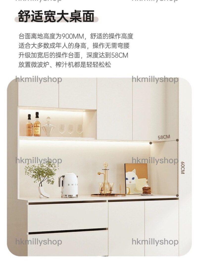 A&1307法式餐邊櫃 酒櫃 餐廳收納櫃 冰箱櫃 定制頂天立地櫃子 茶水櫃 多功能收納櫃 抽屜櫃 碗櫃 - Image 6