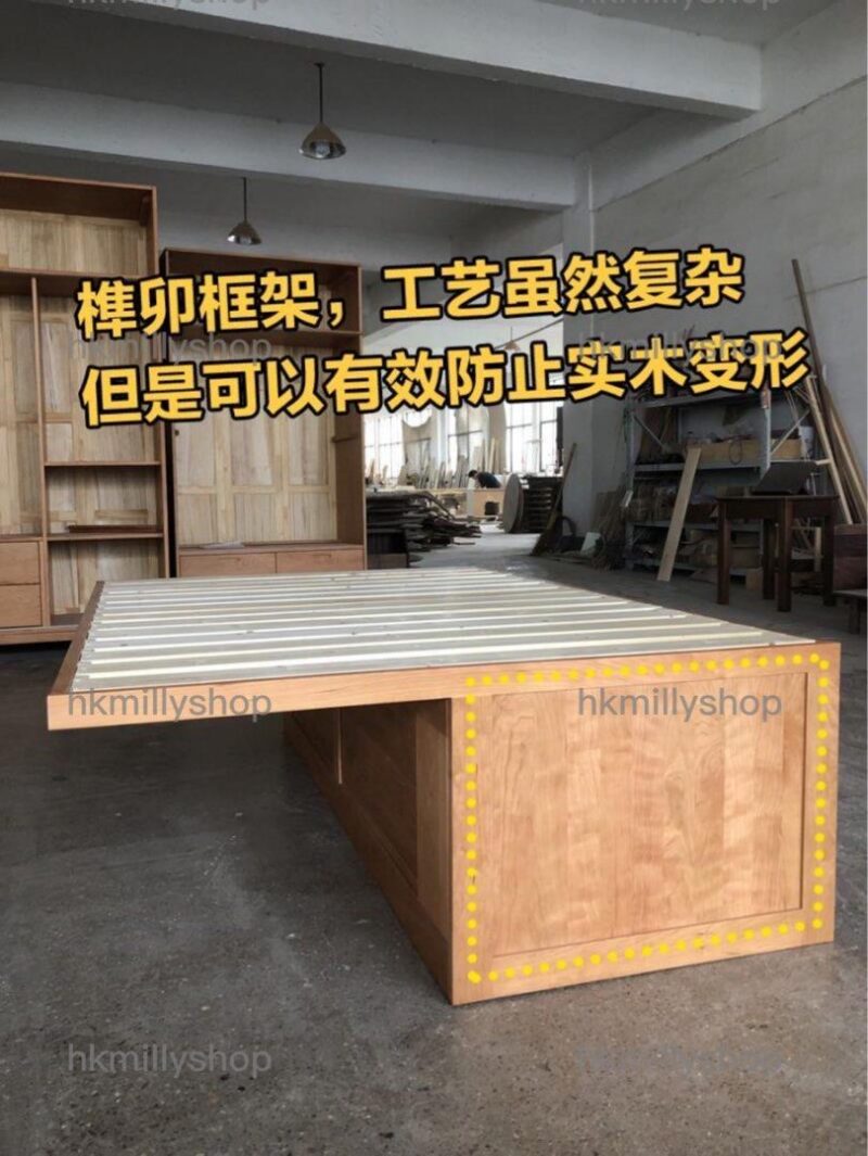 A&1308實木橡木松木飄窗床架 拼接床 日式無頭榻榻米床架 - Image 2