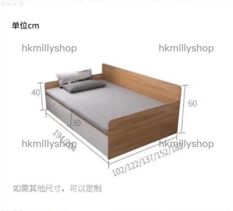 A&1315可定制尺寸生態板實木板榻榻米儲物床 - Image 10