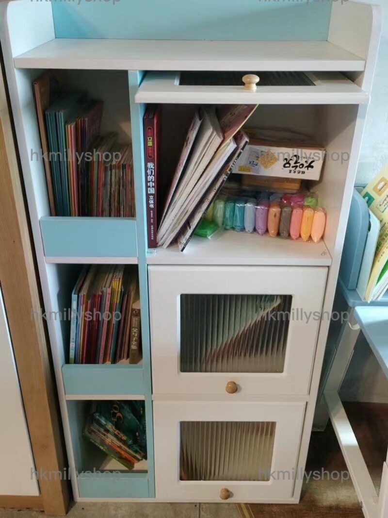 A&1326兒童書櫃 落地櫃 收納櫃 書架 多層收納架 繪本架子 家用閱讀架 大容量儲物架 - Image 6