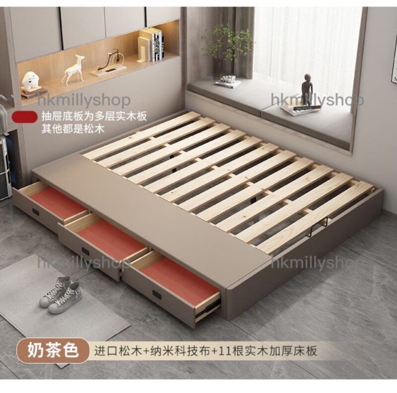 A&1339實木床架 無床頭設計 科技皮材質 落地款榻榻米床架 - Image 7