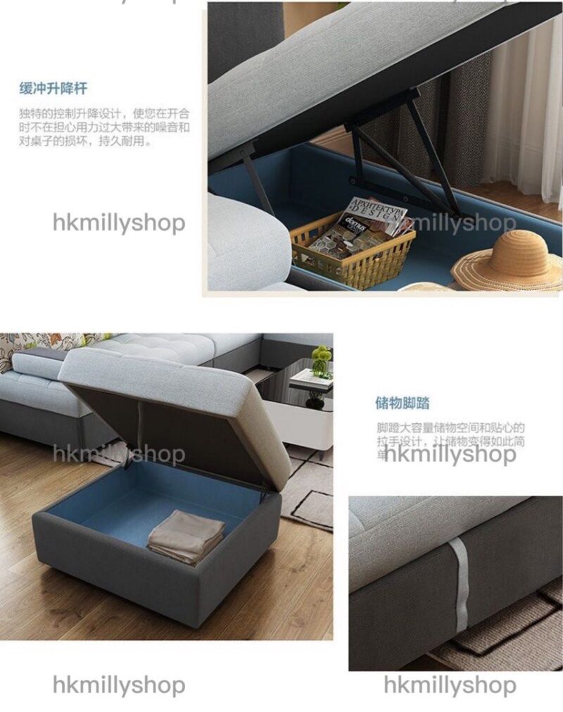 A&1342沙發床 布藝梳化床 推拉床 多功能兩用折疊沙發 - Image 7